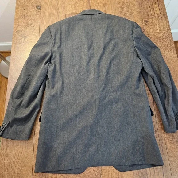 Salvatore Ferragamo Suit Jacket Men Size 42 Charcoal Super 100s Made in Italy